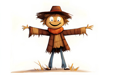 Wall Mural - Cartoon scarecrow character