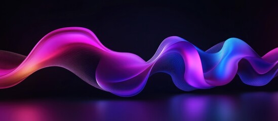 Wall Mural - Abstract Neon Wave in Dark Background