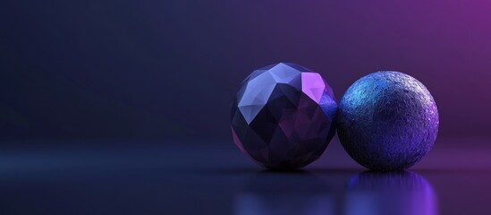 Poster - Two Spheres in Neon Light