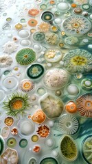 Wall Mural - A variety of microorganisms. AI.