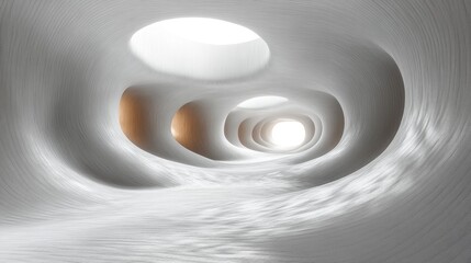 Poster - A smooth, abstract interior space with soft lighting and curves.