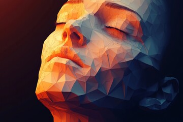 Poster - Human face made from polygon.