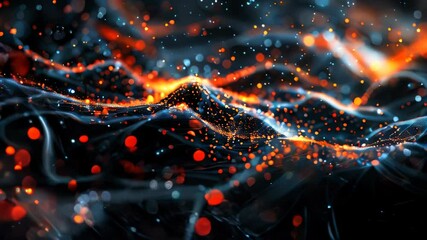 Poster - Digital background featuring an abstract, digital space with glowing lights and futuristic elements
