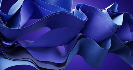 blue abstract background with floating leather textile