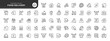© PaHa - Food delivery line icon set. Order food home, courier, fast food and more. Outline vector icon in linear style. Conceptual pictogram collection
