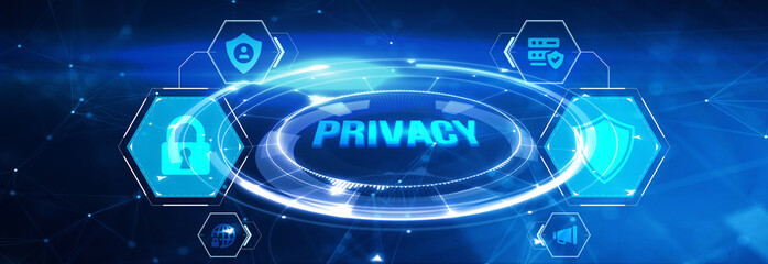 Wall Mural - Cyber security data protection business technology privacy concept. . 3d illustration