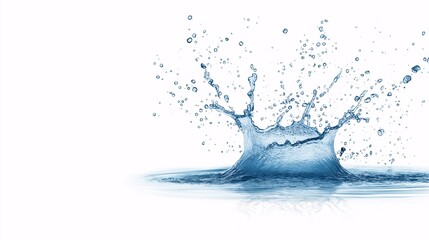 Poster - Water Splash on White Background for Creative Projects