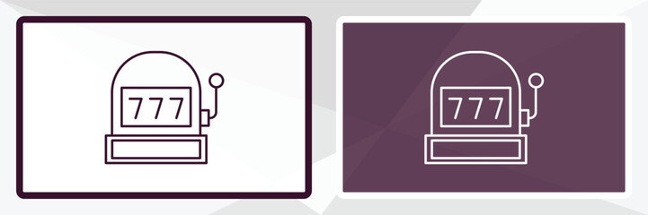 Poster - slot machine outline icon. Linear vector from entertainment concept. Thin line white and black slot machine icon isolated on white and dark background