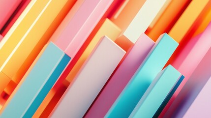 Poster - Colorful abstract background with layered geometric shapes in vibrant hues creating a modern art feel