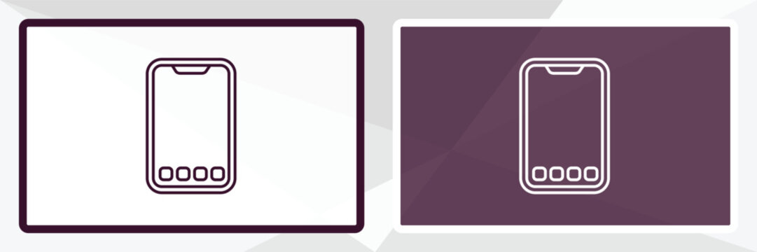 smartphone app outline icon. Linear vector from education concept. Thin line white and black smartphone app icon isolated on white and dark background