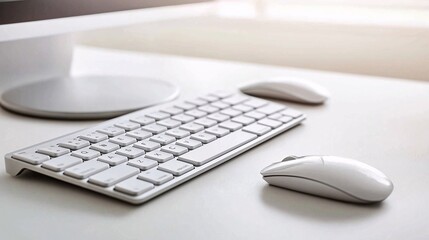 Poster - Modern Keyboard and Mouse on a Clean Workspace