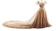 © Hungarian - Beaded and Embroidered Vintage Gown with Train