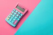 © Your Choice - A vibrant pink and blue calculator placed on a colorful background suited for artistic workspace setups