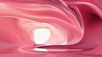 Wall Mural - surreal pink abstract waves creating vibrant flowing, 4k footage