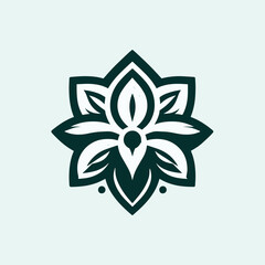 Wall Mural - elegant symmetrical floral emblem in soothing colors, perfect for design inspiration and decor ideas