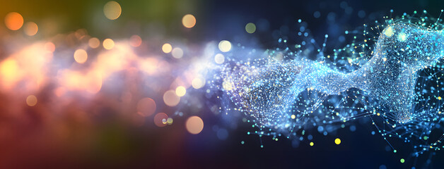 Structural connection of information. Data transfer in network connection. Abstract data background. 3D rendering.