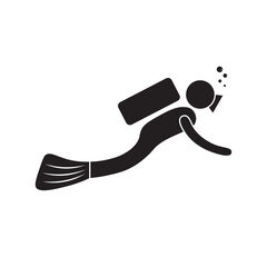 vector flat icon of a person diving