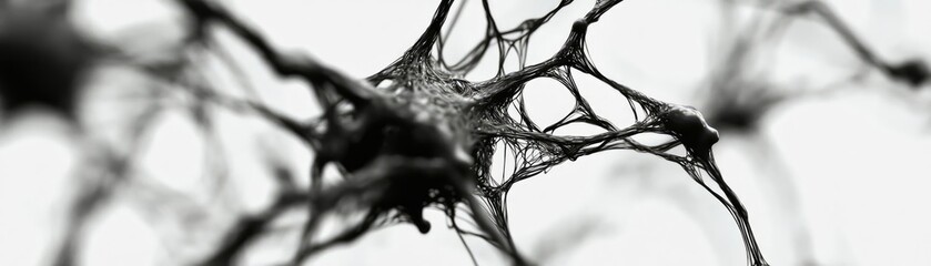 Poster - Close-up view of intricate neural structures showcasing their complex and artistic patterns against a subtle background.