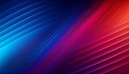 Poster - Colorful Lights Speed Concept. Vibrant Diagonal Stripes Abstract Background.  Red and dark blue background. Decorative horizontal banner. Digital artwork raster bitmap illustration. 