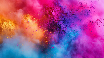 Wall Mural - happy holi colorful background. festival of colors, colorful rainbow holi paint color powder explosi