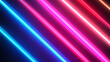 © ANDREI - Neon futuristic flashes on black background. Motion light lines backdrop. For banner, postcard, illustration. Created with generative AI tools