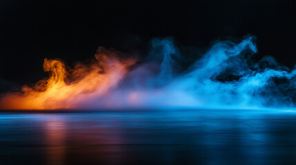 Wall Mural - mystical mist. swirling smoke in dark and light symphony. fluid fantasia. abstract dance of fog and 