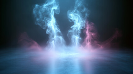 Wall Mural - mystical mist. swirling smoke in dark and light symphony. fluid fantasia. abstract dance of fog and 