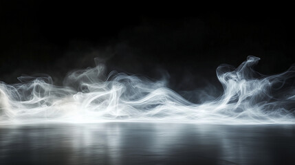Wall Mural - mystical mist. swirling smoke in dark and light symphony. fluid fantasia. abstract dance of fog and 