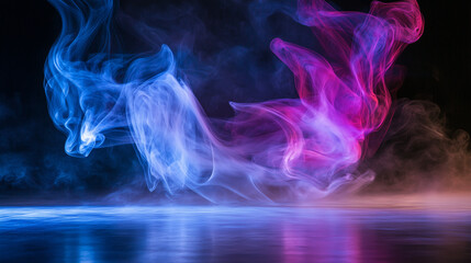 Wall Mural - mystical mist. swirling smoke in dark and light symphony. fluid fantasia. abstract dance of fog and 