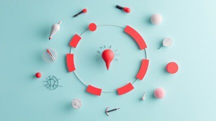 Poster - A circular flow chart illustrating the different stages of a marketing campaign, from planning to implementation and evaluation.