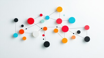 Sticker - A minimalist circular network diagram depicting the different stakeholders involved in a specific project, with nodes representing individuals or organizations and connections representing