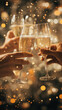 © Cozy Art - Hands toasting champagne glasses in festive celebration with bokeh