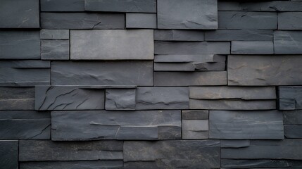 Poster - Dark Slate Stone Wall Texture Background