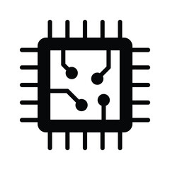 Poster - A microchip representing processing and computing in electronic devices.