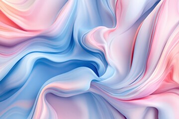 Wall Mural - Abstract pastel swirls of pink blue silk-like texture