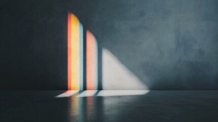 Poster - Play of Light and Shadows on Concrete Wall