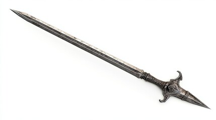 A Detailed View of a Medieval Sword with Ornate Detailing