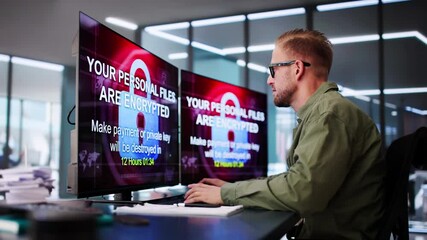 Aufkleber - Ransomware Malware Cyber Attack