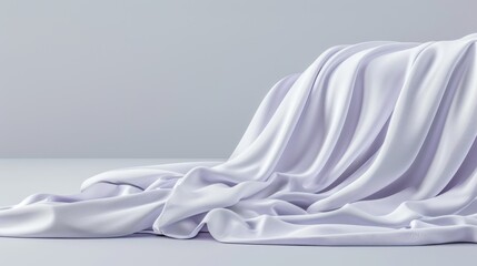 Poster - Smooth White Fabric Draped on Surface