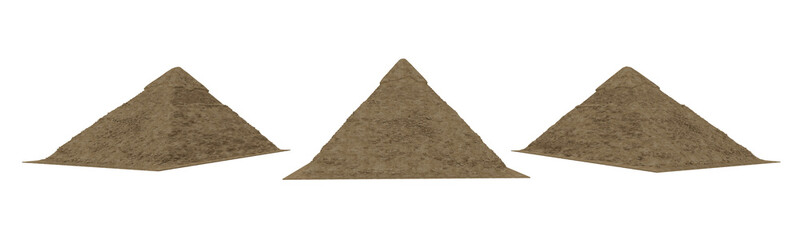 Poster - Ancient Egyptian pyramid. Set of 3 isolated 3D rendered illustrations from various angles.