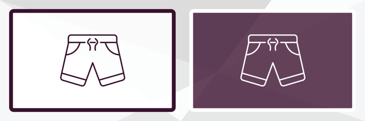 Aufkleber - short outline icon. Linear vector from clothes concept. Thin line white and black short icon isolated on white and dark background