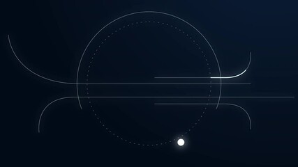 Fototapete - Abstract Circle and line HUD technological futuristic elements.