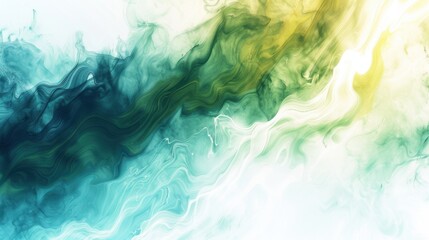 Poster - abstract colorful swirls of blue and yellow fluid art