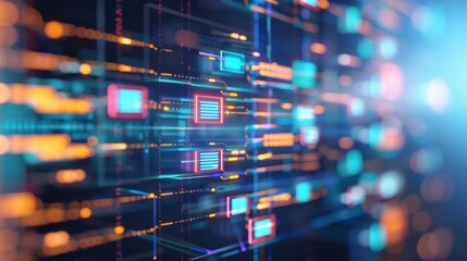 Poster - Abstract Technology Background with Digital Connections