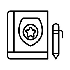 Wall Mural - Police Notebook line icon