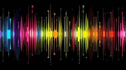 Sticker - Colorful Sound Waves Abstract Design for Backgrounds