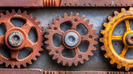 Poster - Rusty Gears in Industrial Setting