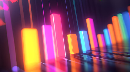 Poster - A colorful, retro-style chart showing sales going up.