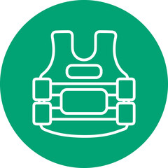 Wall Mural - Bulletproof Vest line circle icon