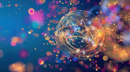 abstract colorful background with light particles